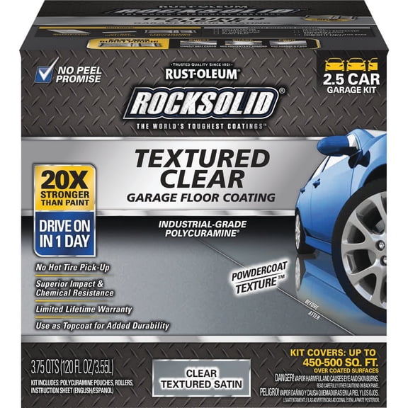 RUST-OLEUM 317382 120 oz Clear Rock-Solid Floors Polycuramine Textured Top Coat,