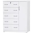 thumbnail image 1 of Pemberly Row Armoire Haute Moderne en Bois à 5 Tiroirs, Blanche, 1 of 2