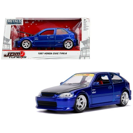 1997 Honda Civic Type R Candy Blue with Carbon Hood 