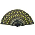 thumbnail image 1 of Fashionable Sequins Fan Handmade Dance Hand Fans for Performance Stage Show (Yellow), 1 of 3