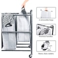 thumbnail image 4 of ROMOON Clasificador de ropa sucia de 4 secciones, carrito de lavandería separado con ruedas y bolsas extraíbles, organizador de cesta de lavandería con ruedas para almacenamiento de ropa sucia en la l, 4 of 5