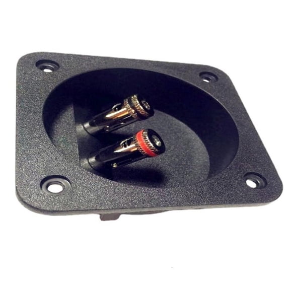 lanema Black Speaker Terminals Connectors Square Box with 2 Banana Gildeds Subwoofer Stereoes Plug Spring Cup Connection