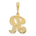 thumbnail image 3 of Diamond2Deal 14K Yellow Gold Script Filigree Letter R Initial Pendant for Women, 3 of 6