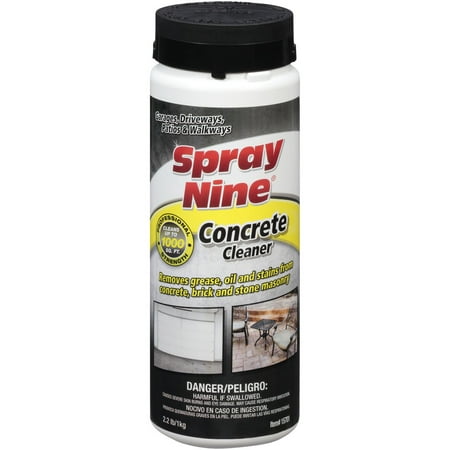 Spray Nine Concrete Cleaner for Garage Floors, Driveways, Patios & Walkways Cleaner, 2.2 lb Canister - (Best Way To Clean Concrete Driveway)