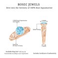thumbnail image 3 of Vintage Inspired Ring - Aquamarine Solitaire Ring with Diamond for Women, 18K Rose Gold, US 8.00, 3 of 4