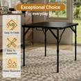 thumbnail image 5 of Leumius 34" Square Folding Table,Fold-in-Half Plastic Card Table,Picnic Party Event Dining Camp Table for Indoor Outdoor,Black, 5 of 11