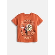 Nightmare Before Christmas Toddler Girls Halloween Crewneck Tee with Short Sleeves, Sizes 12M-5T