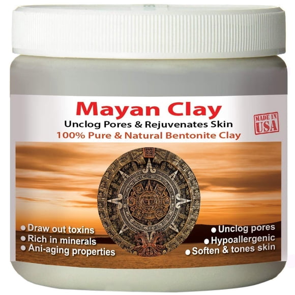Polvo de arcilla curativa india pura maya, limpieza profunda de la piel de los poros, mascarilla para el cuerpo y el cabello, arcilla de bentonita de calcio Natural