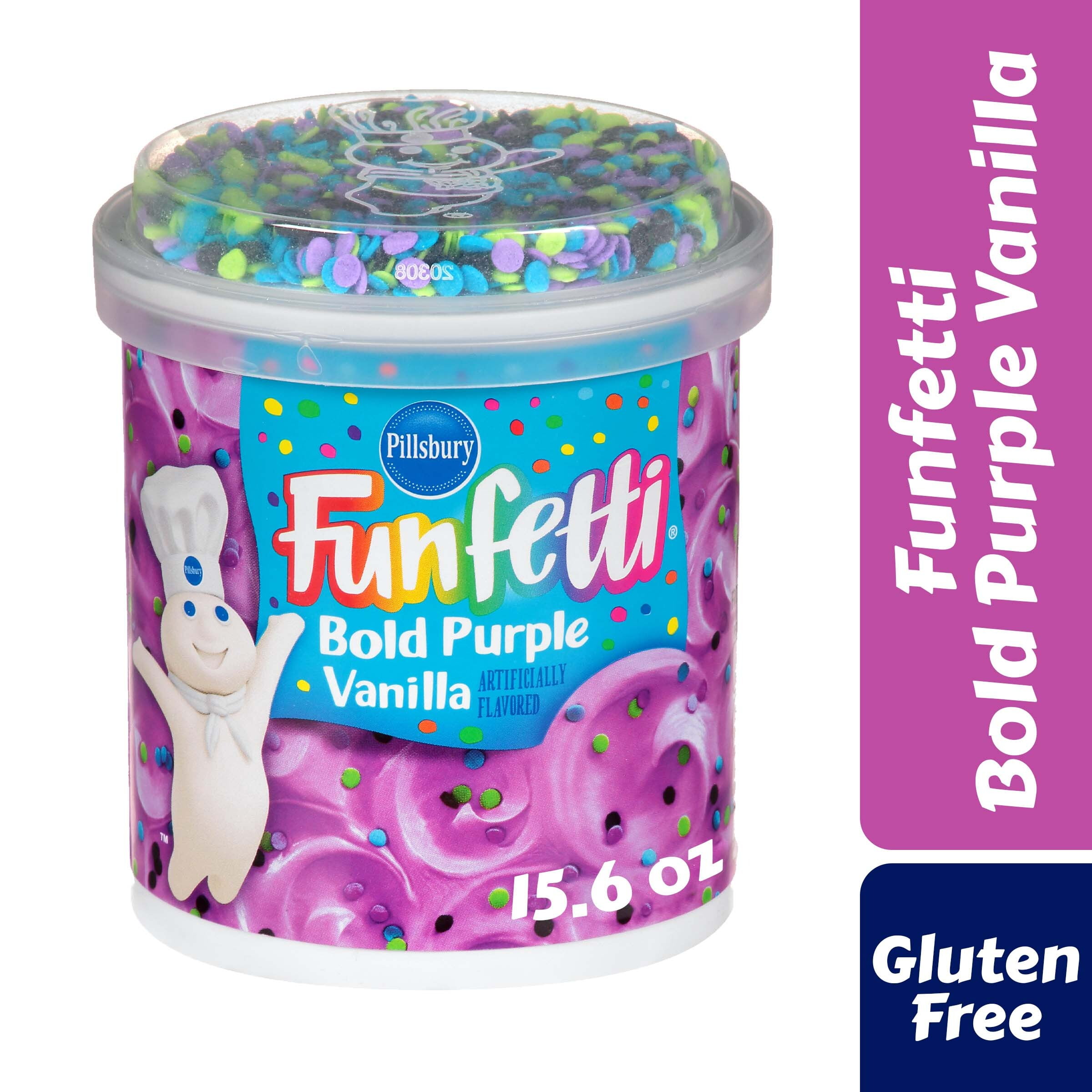 Pillsbury Funfetti Bold Purple Vanilla Frosting, 15.6 Oz Tub