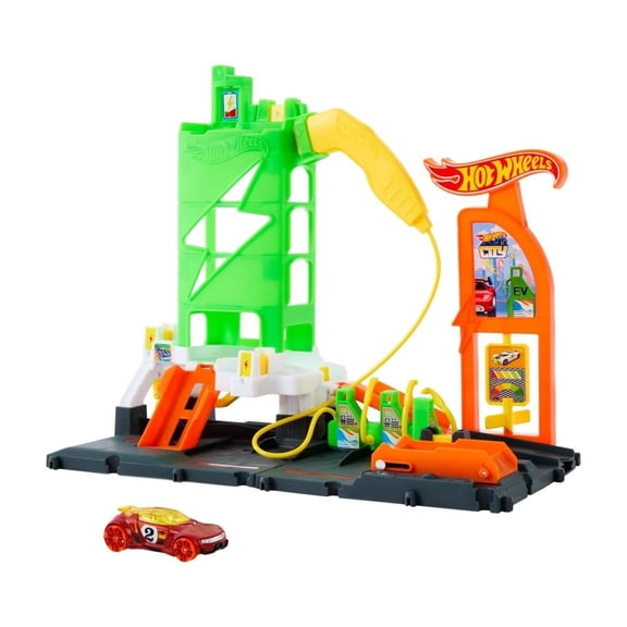 Pista de Juguete Hot Wheels City Súper Estación de Gasolina