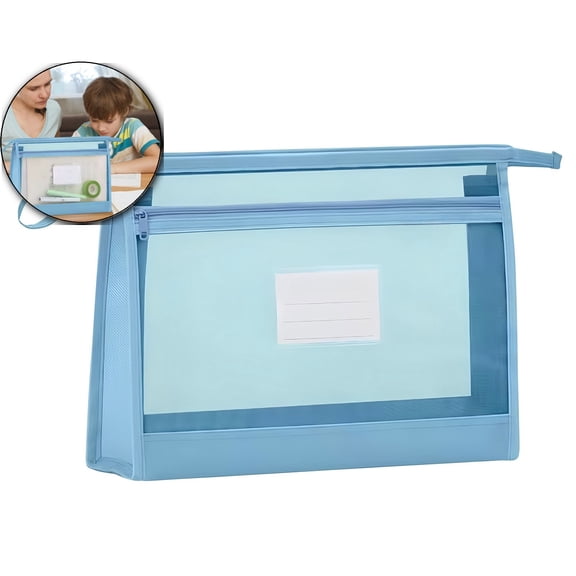 Dvruxg A3 Mesh Zipper Pouch Bags Mesh Zipper Pouch Nylon Makeup Pouch, Clear Document Bag Cosmetic Bag Makeup Bags Travel Accessories Toy Storage Bags