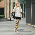 thumbnail image 7 of Iauyy Highly Elastic Women's Trouser Knee High Socks 93% Nylon Breathable and Durable Perfect for Outings, Parties, Home, The Best Gifts for Women Decorated with White Flowers, 7 of 7