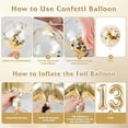 thumbnail image 6 of 13th Birthday Decorations Girls, Gold White Birthday Balloons, Happy 13th Banner with Confetti Latex Balloons Cake Topper for Girls Party Deco, 6 of 7
