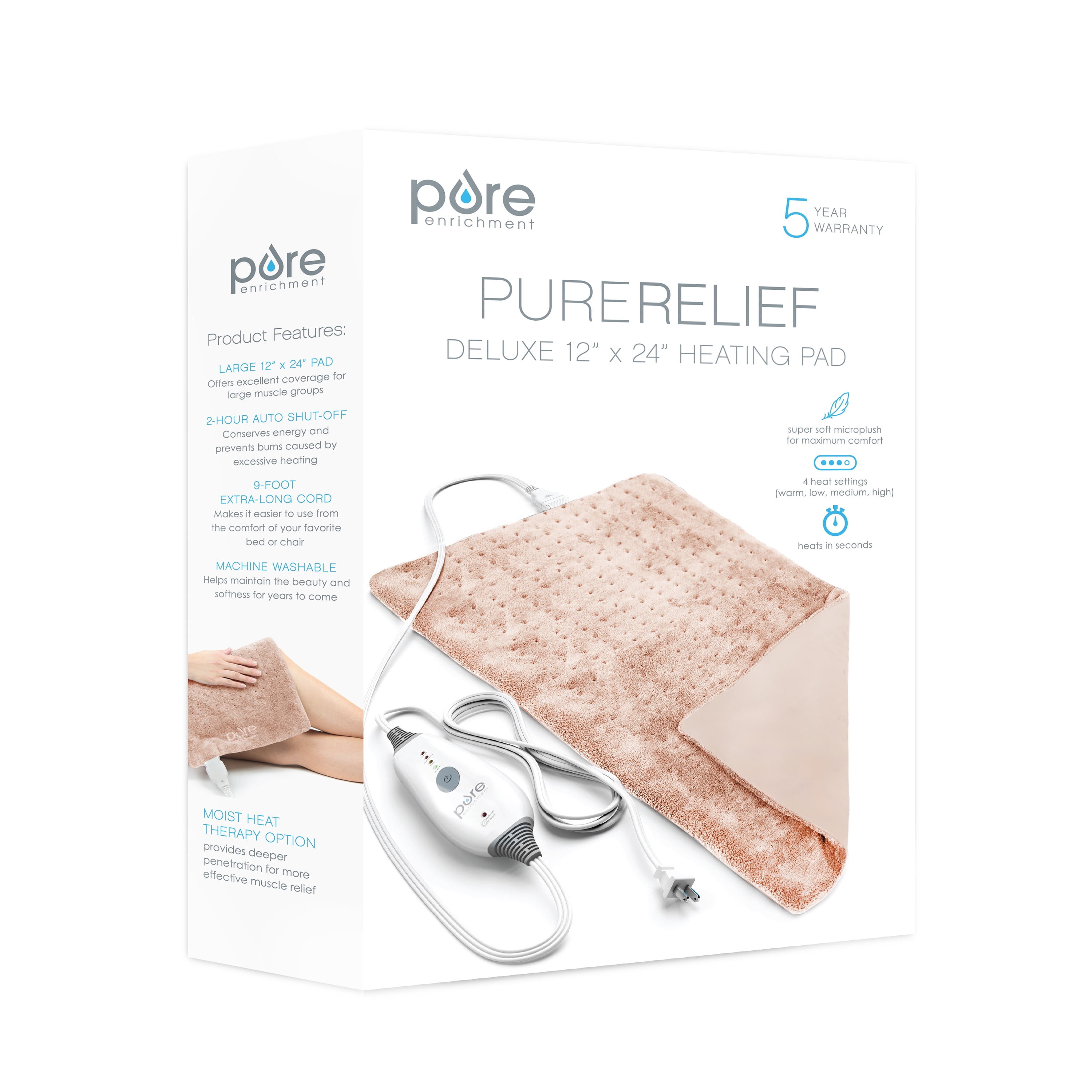 PureRelief Deluxe Heating Pad Mauve