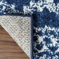 thumbnail image 4 of Geometric Bohemian Plush Shag Indoor Area Rug, Cream/Blue, 4' x 6', 4 of 9