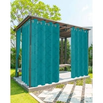 Outdoor Curtains for Patio Abstract Teal Diamond Plaid Texture Waterproof Privacy Outside Curtains with 2 Tiebacks Grommet Top Pergola Curtains for Porch Cabana Gazebo 1 Panel, 54x95 inch