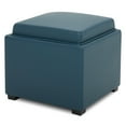 thumbnail image 2 of CHITA Faux Leather Storage Stool Ottoman, Foot Rest Stool Seat, Dark Blue, 2 of 6