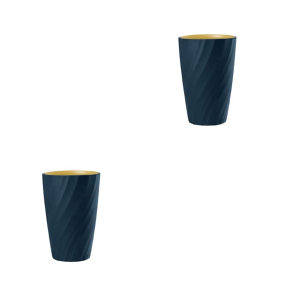 Bearachild Taza roscada de doble capa, tazas de portátiles, soporte de dibujos animados reutilizable con personalidad, suministros para el Azul oscuro 301-400ml 2piezas