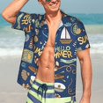 thumbnail image 5 of KLL Men's Hawaiian Shirt Short Sleeve Button Down Beach Shirts-Marine Nautical, 5 of 5