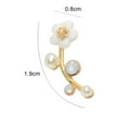 thumbnail image 4 of Ayyufe 1 Pair Women Flower Pearl Rhinestone Earrings Ear Studs for Party, 4 of 7