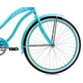 thumbnail image 4 of Wonder Wheels 26 In. Beach Cruiser Coaster Brake Single Speed Bicycle, Bike, Stainless Steel Spokes One Piece Crank Alloy Pink Rims White Wall Tire 36 H With Fenders - Black/Baby Blue Rim, 4 of 4
