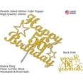 thumbnail image 3 of 56 Birthday Cake Topper Gold Glitter, Party Decoration Ideas, Sturdy Doubled Sided Glitter, Acrylic Stick. Made in USA (56th), 3 of 4