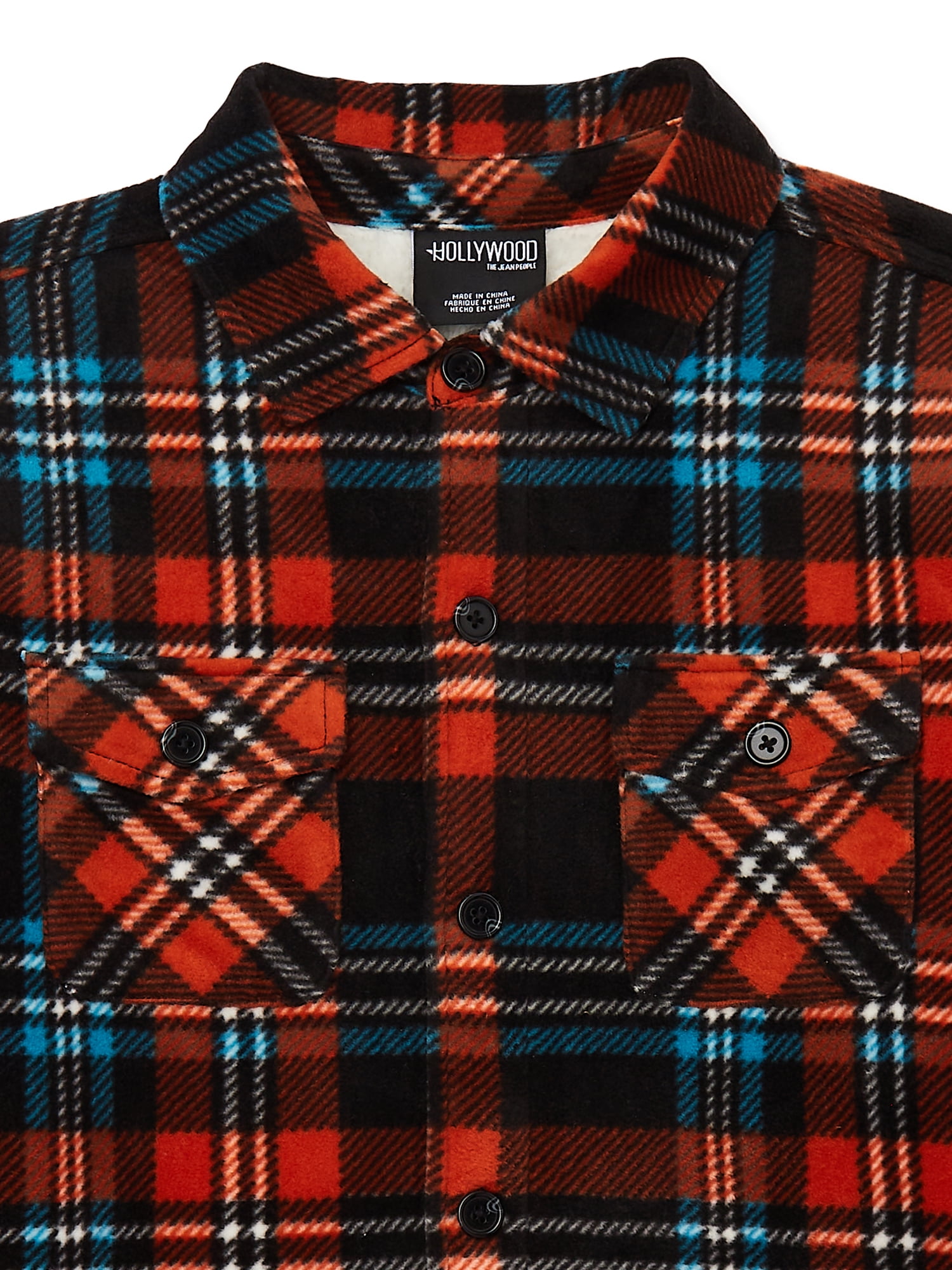 Hollywood Boys Plaid Button Up Shacket, Sizes 4-18