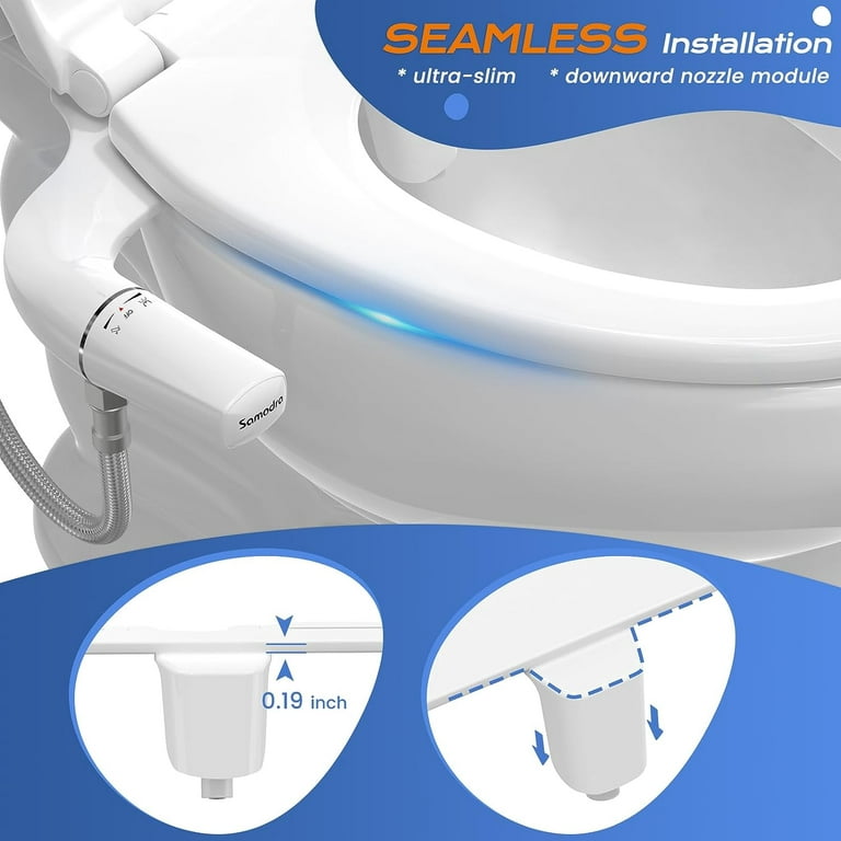 SAMODRA Ultra-Slim Non-Electric Minimalist Bidet Attachment with Self  Cleaning Dual Nozzle