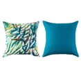 thumbnail image 1 of Teal Solid & Geo Outdoor Cushion Set (2 Pack), 1 of 7