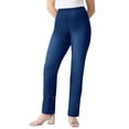 thumbnail image 4 of Roaman's Women's Plus Size Petite Plus Size Comfort Stretch Straight Leg Jean, 4 of 6