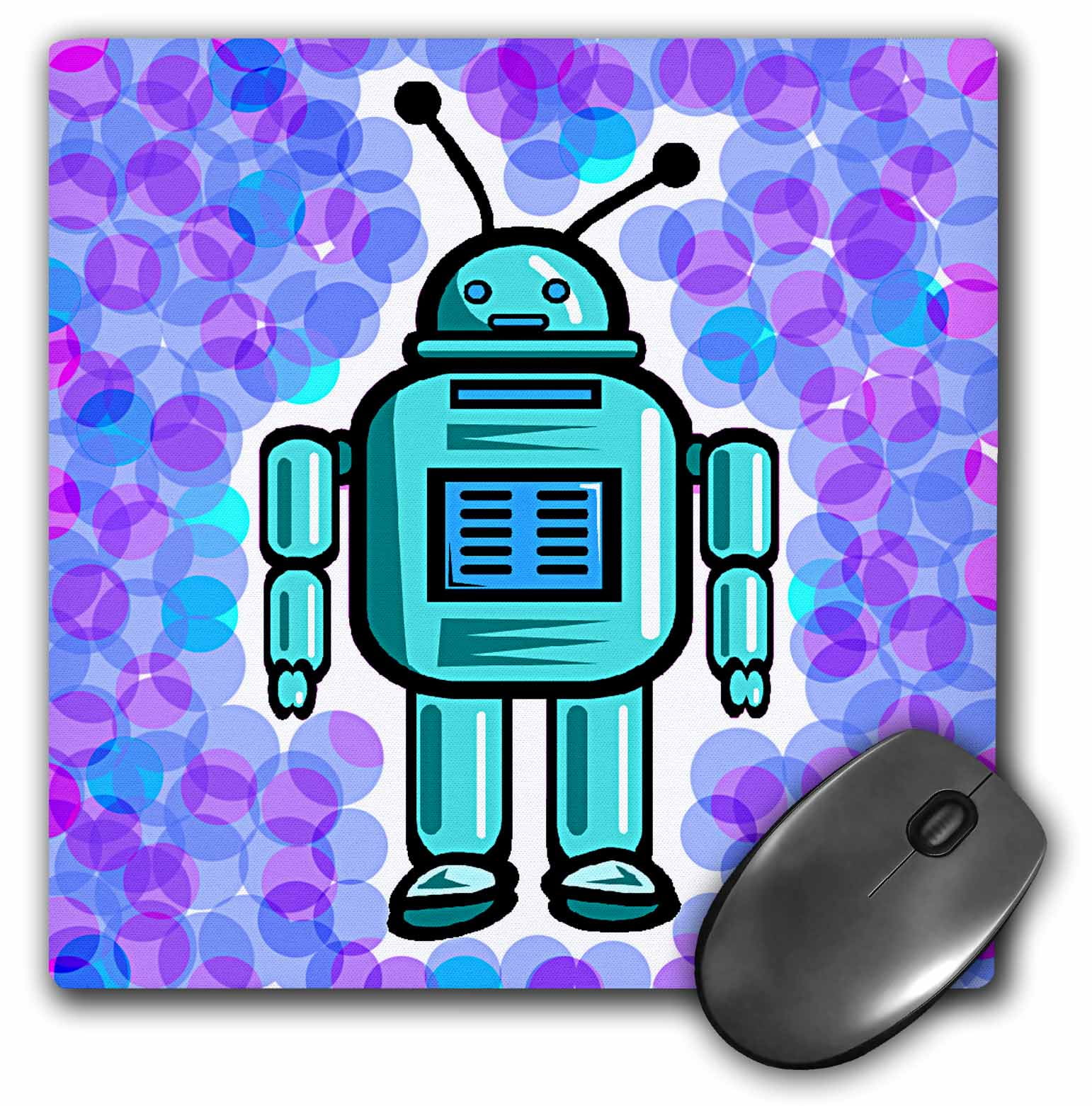 3dRose Robot, Mouse Pad, 8 by 8 inches