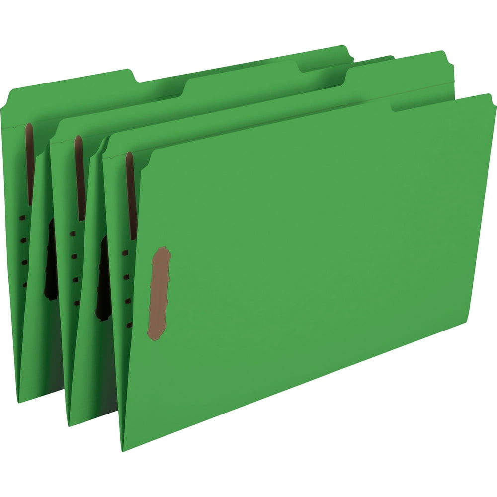 Smead Fastener Folders 2Ply Tabs Green 50/BX Legal (17140) Walmart