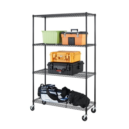 BestOffice 14Dx36Wx72H 5-Shelf Adjustable Storage Shelves Wire Shelving Unit Garage NSF Metal Shelf Heavy Duty Utility Commercial Grade Steel Layer Shelf 1250 LBS Capacity,Black