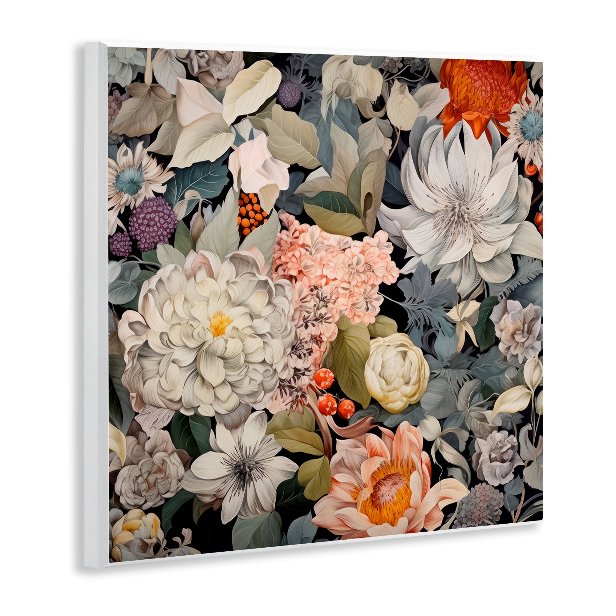 Stupell Industries Grey Mixed Botanicals Botanical & Floral Painting Unframed Art Print Wall Art, 12 x 12