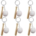 thumbnail image 1 of Paquete de 6 mini llaveros de bate y pelota para fiestas con temática deportiva, regalos de cumpleaños perfectos y diversión con el béisbol, 1 of 6