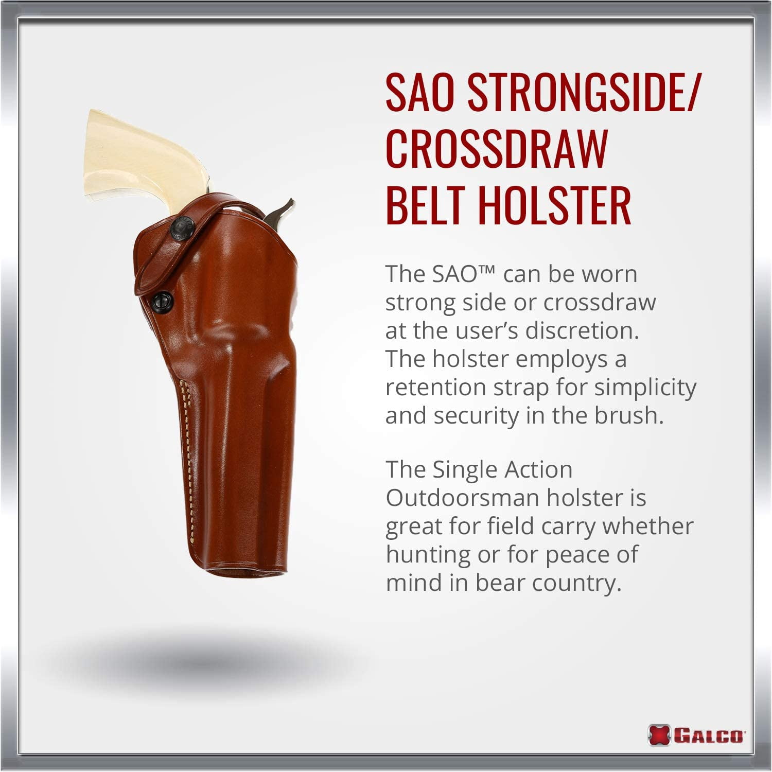 GALCO SINGLE ACTION OUTDOORSMAN 146 FITS BELTS UP TO 1.75" TAN LEATHER