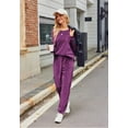thumbnail image 4 of Ekouaer Womens Pajamas Sets Long Sleeve Soft Sleepwear 2 Piece Velvet Pjs Lounge Sets with Pockets, 4 of 7