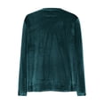 thumbnail image 6 of Feancey Dressy Casual Long Sleeve Tops for Women Trendy Gold Velvet Crewneck T Shirts Soft Comfy Loose Work Blouses Spring Solid Color Pullover Navy L, 6 of 7