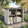 thumbnail image 2 of Outsunny 127 Gallon Outdoor Storage Box, Plastic Deck Box, Light Brown, 2 of 10