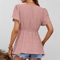 thumbnail image 7 of Fesfesfes Tops for Women Casual Spring Women Summer Sexy Fashion Solid Regular V Neck Women Short Sleeves Top Blouse Work Out Tops 8(L), 7 of 7