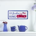thumbnail image 2 of 12" Metal Patriotic "Let Freedom RING" Sign with a Flag Wall Decor, 2 of 6