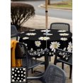 thumbnail image 5 of Outdoor Tablecloth with Umbrella Hole for Patio/Picnic/Party/Camping, Black Spring Floral Waterproof Table Cloth Square Cover Washable, Daisy Flowers Elegant Farmhouse Art (60"x 60"), 5 of 9