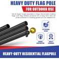 thumbnail image 2 of Super Tough USA-Made 20ft Heavy Duty Flag Pole for Outside House - Black Anodized - Residential In-Ground Flagpole - 3-Section High-Grade Aluminum - Includes All Accessories, 2 of 7