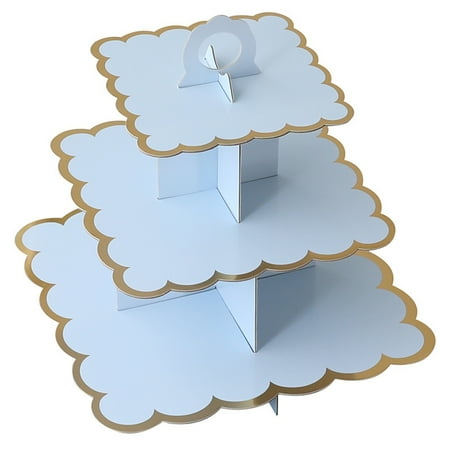 

Cake Stand Exquisite Three-layer Paper Eco-friendly Disposable Dessert Stand for Wedding