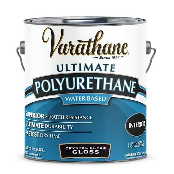 Varathane Polyurethane Wood Finish Clear Gloss 1 Gal Water-Based Interior Fast Dry Durable Coating