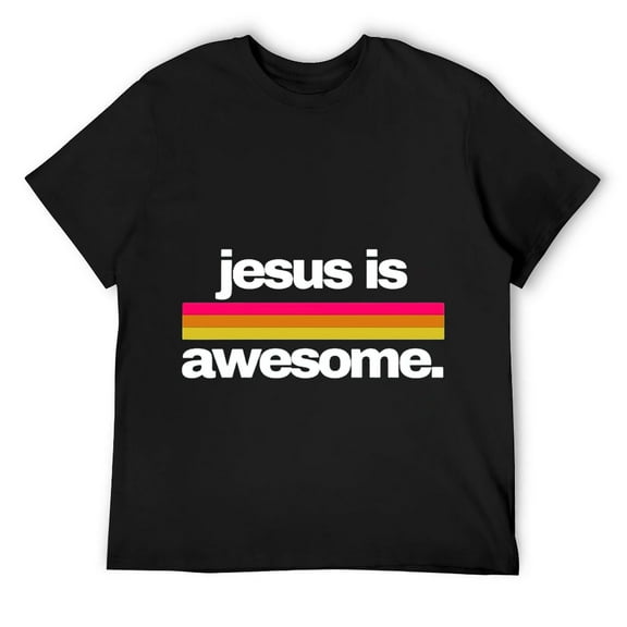 Jesus Is Awesome Retro Design Christian Women Men T Shirt Black Small