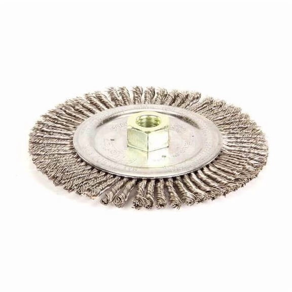 Weiler Twist Wire Wheel Wire Brush, Threaded Arbor 93448