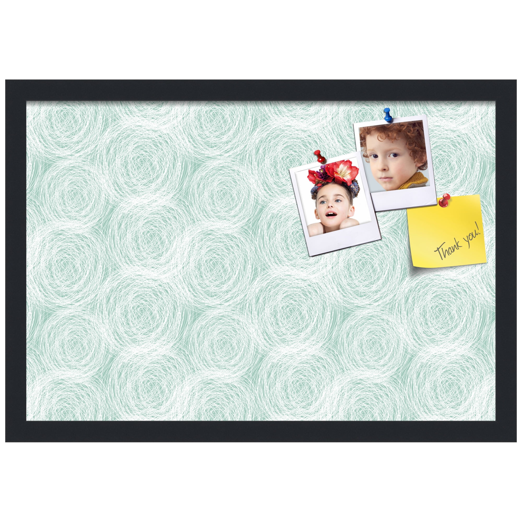PinPix ArtToFrames 20x13 Custom Cork Bulletin Board    Poster Board Has a Fabric Style Canvas Finish, Framed in Satin Black (PinPix-1926)