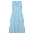 thumbnail image 5 of ClodeEU Women's Summer V Neck Sleeveless Tiered Midi Dress, Loose Fit Casual Flowy Sundress with Pockets Blue,Women's Plus XXL, 5 of 8