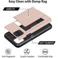 thumbnail image 3 of for iPhone 11 Case with Card Holder, Dual Layer iPhone 11 Phone Case Heavy Duty iPhone 11 Wallet Case Shockproof Anti Scratch Soft Rubber Bumper Case for iPhone 11 6.1 inch (Light Pink), 3 of 7